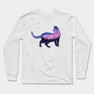 Galaxy Forest Cat Long Sleeve T-Shirt